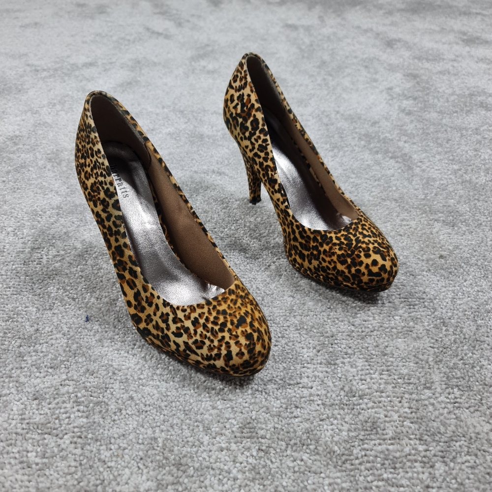 Barratts Brown Mix Animal Print Stiletto Heels Court Shoes UK 7 - Picture 1 of 8